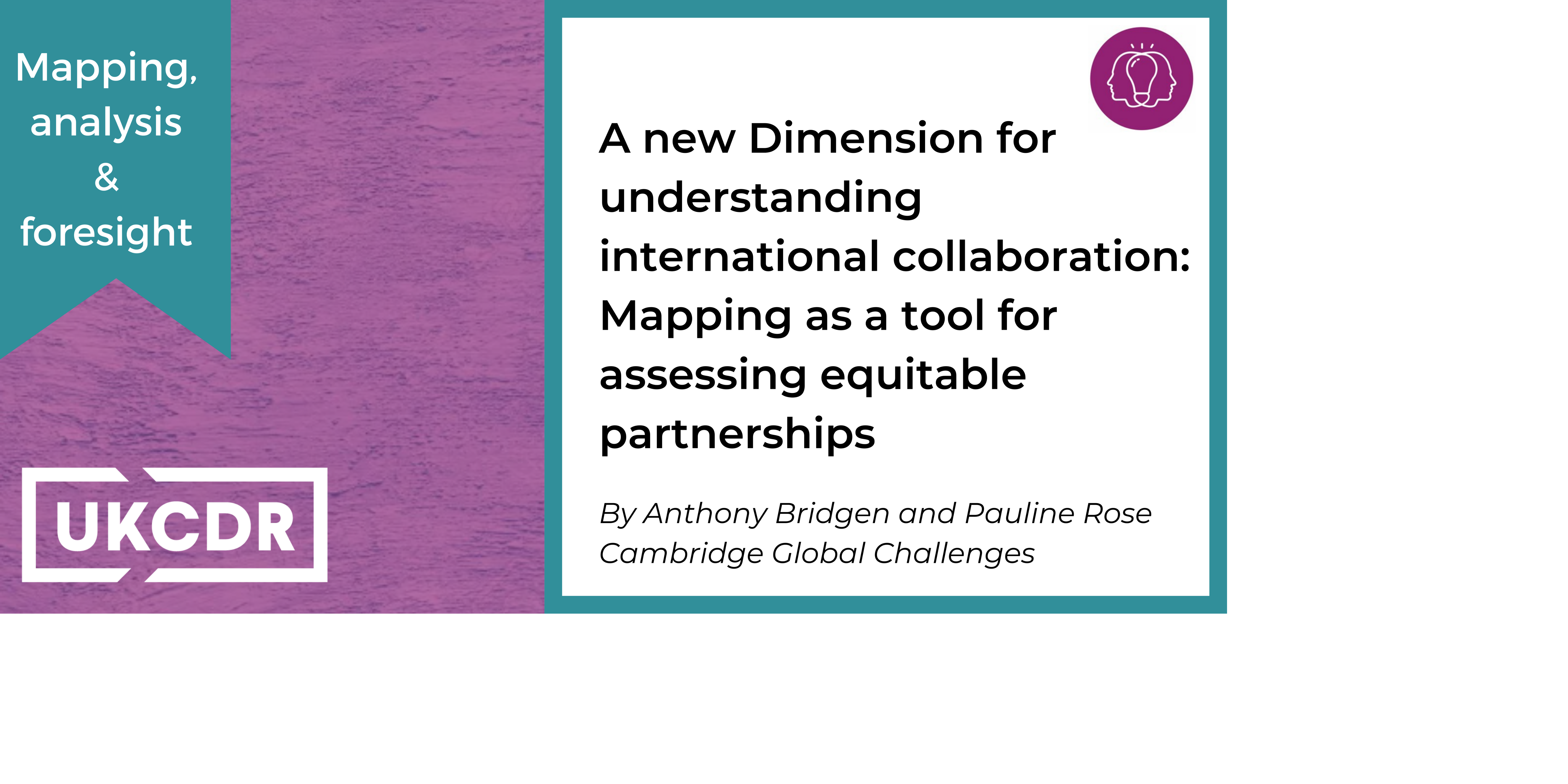 A new Dimension for understanding international collaboration: Mapping as a tool for assessing equitable partnerships